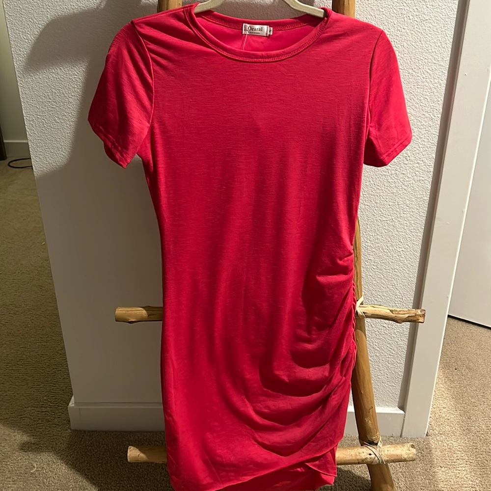 Pink Bodycon Short Mini Dress T Shirt Dress